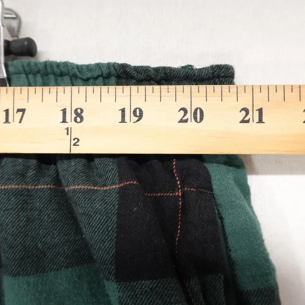 Eddie Bauer Lounge Pants Mens 2XL Green Plaid Flannel Drawstring Pajama